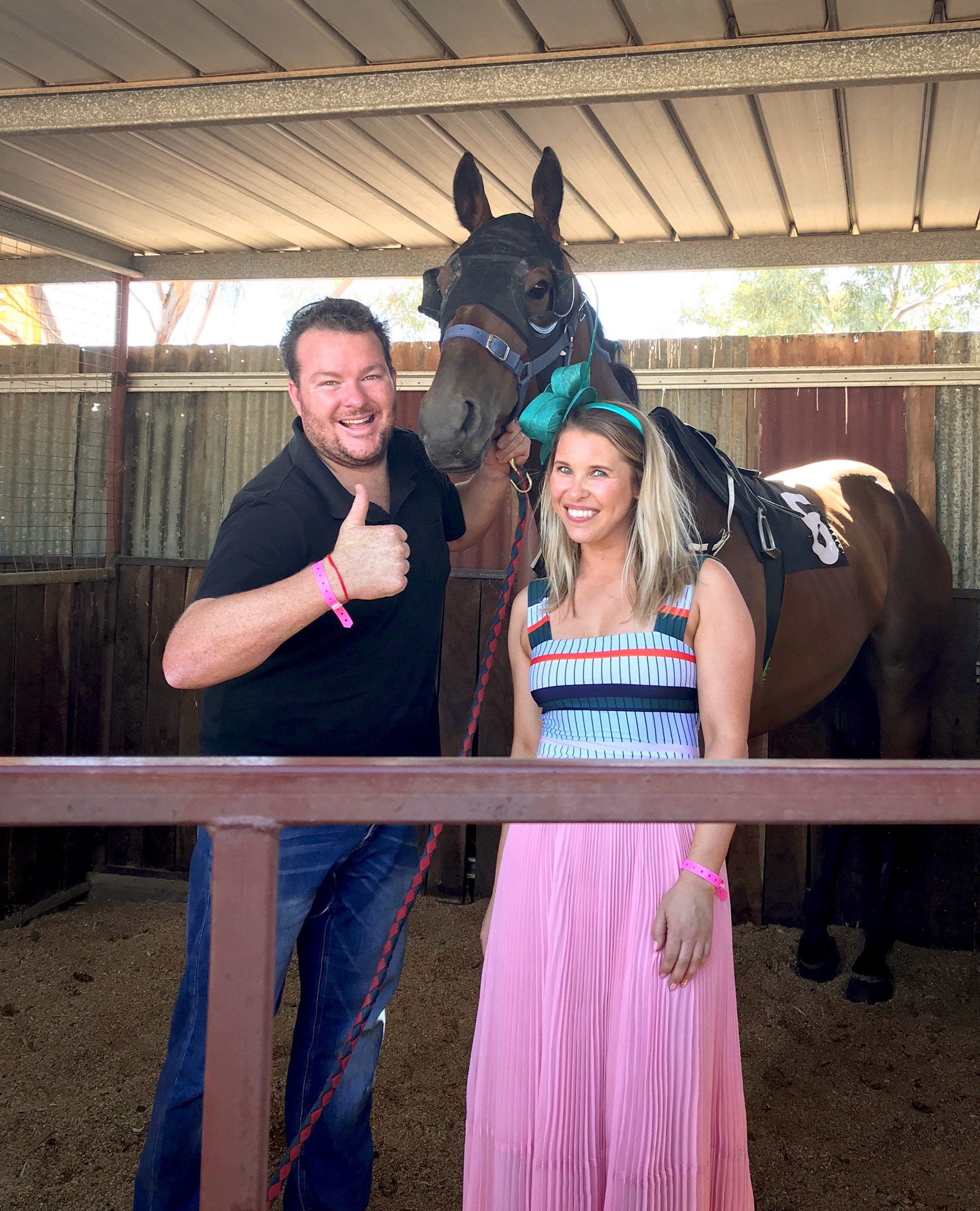 “Cosi” and wife Samantha and one of his prized horses. PICTURE: SUPPLIED