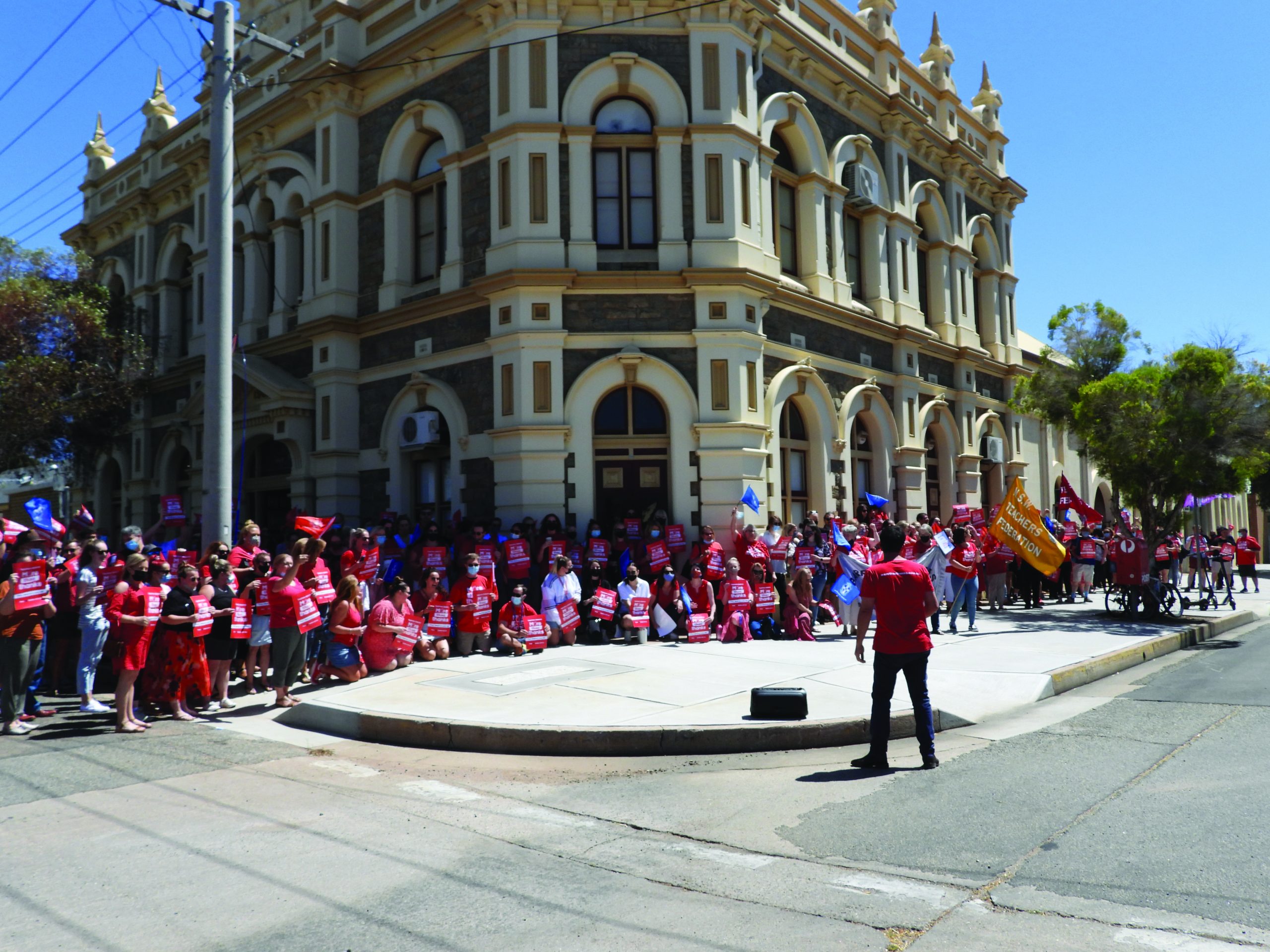 Broken Hill teachers on strike - December 7 2021. PICTURE: SUPPLIED