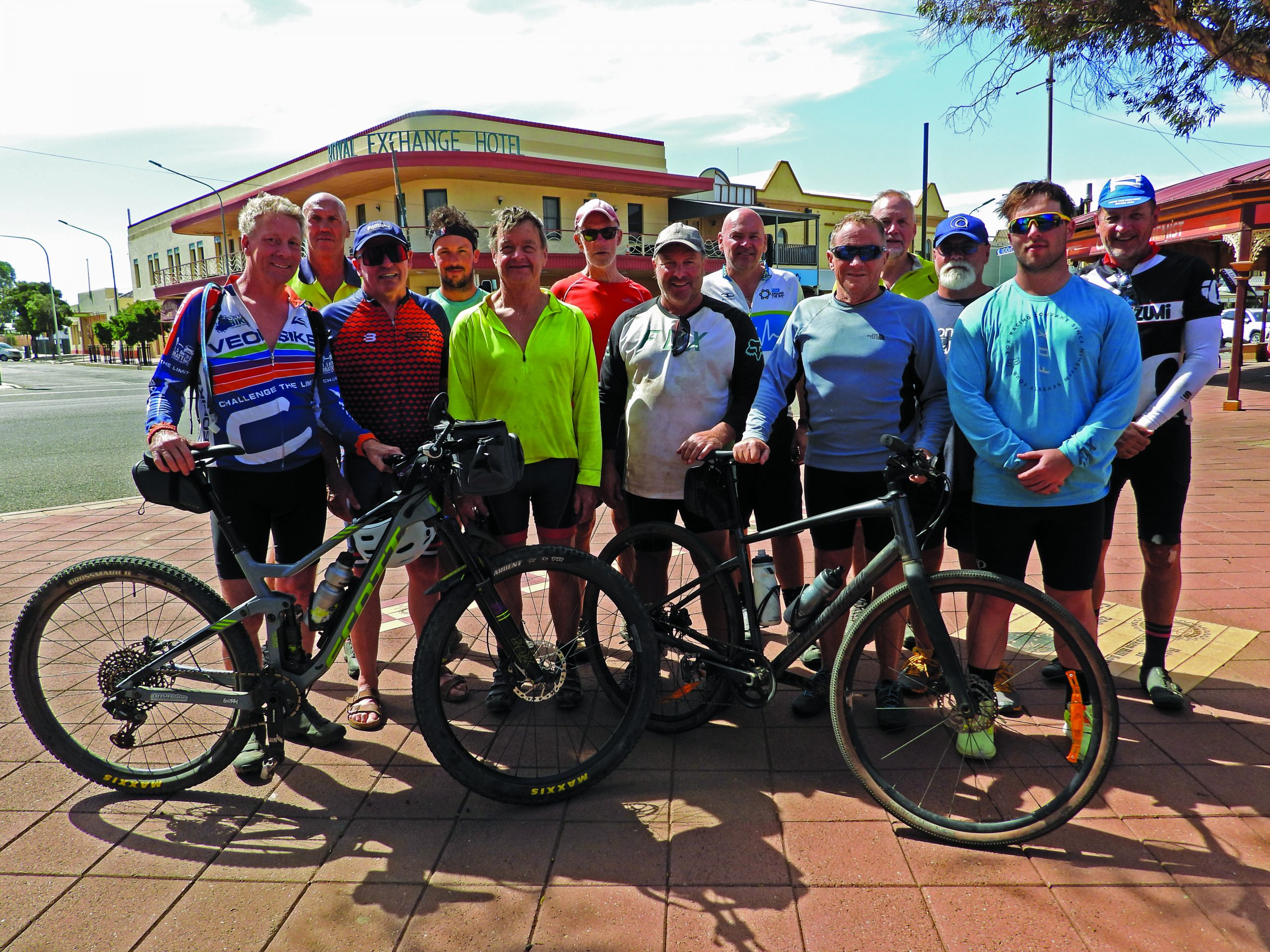 The group of cyclists at the town square last Friday. PICTURE: Andrew Lodiong