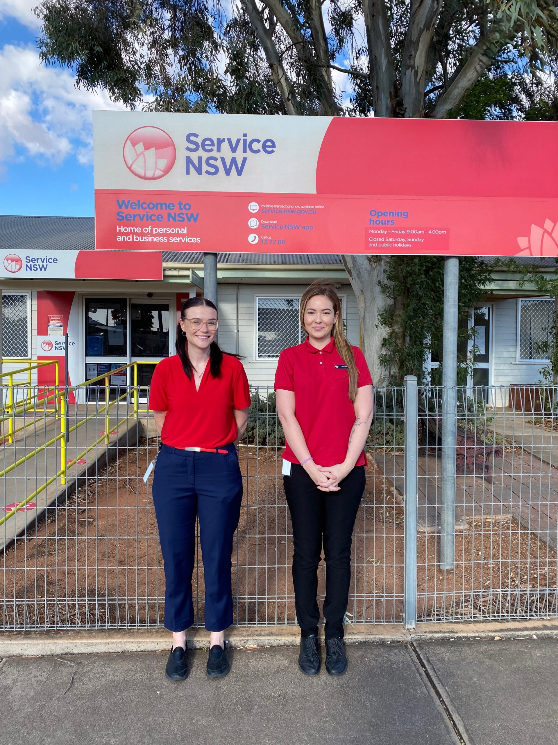 Jess Roberts (left) and Sharnae Paul-Aubert will be at the library to explain the ServiceNSW app.