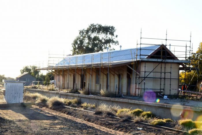 The original 1919 Broken Hill Railway station, is currently under partial repair. PICTURE: OTIS FILLEY
