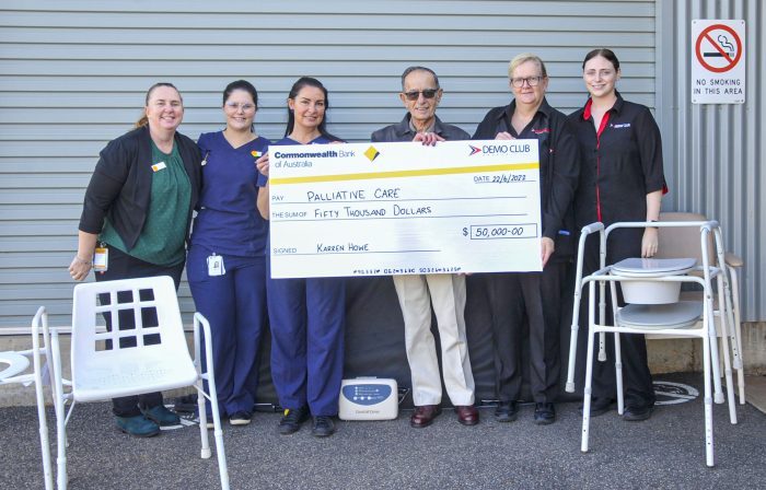 Members of the Barrier Social Democratic Club (Demo Club) officially presented a $50,000 donation to the Far West Local Health District
