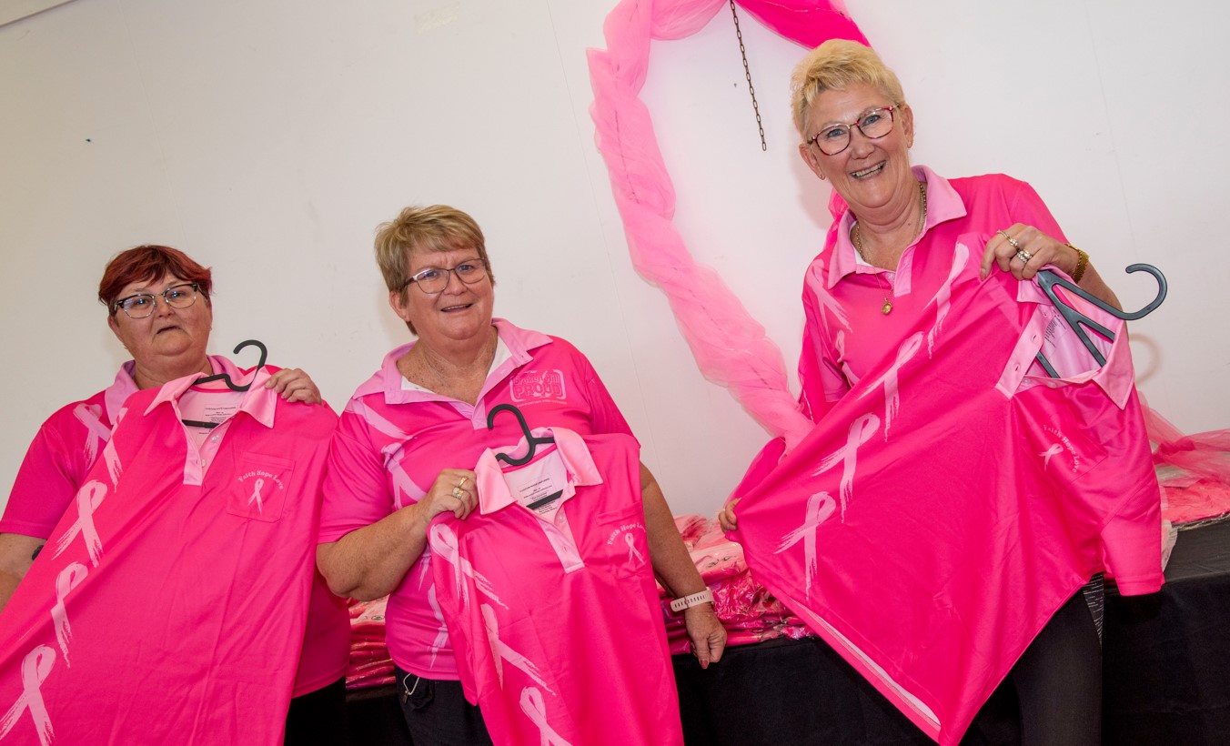 Lexie, Sharon and Leeann are all set to paint the town pink.