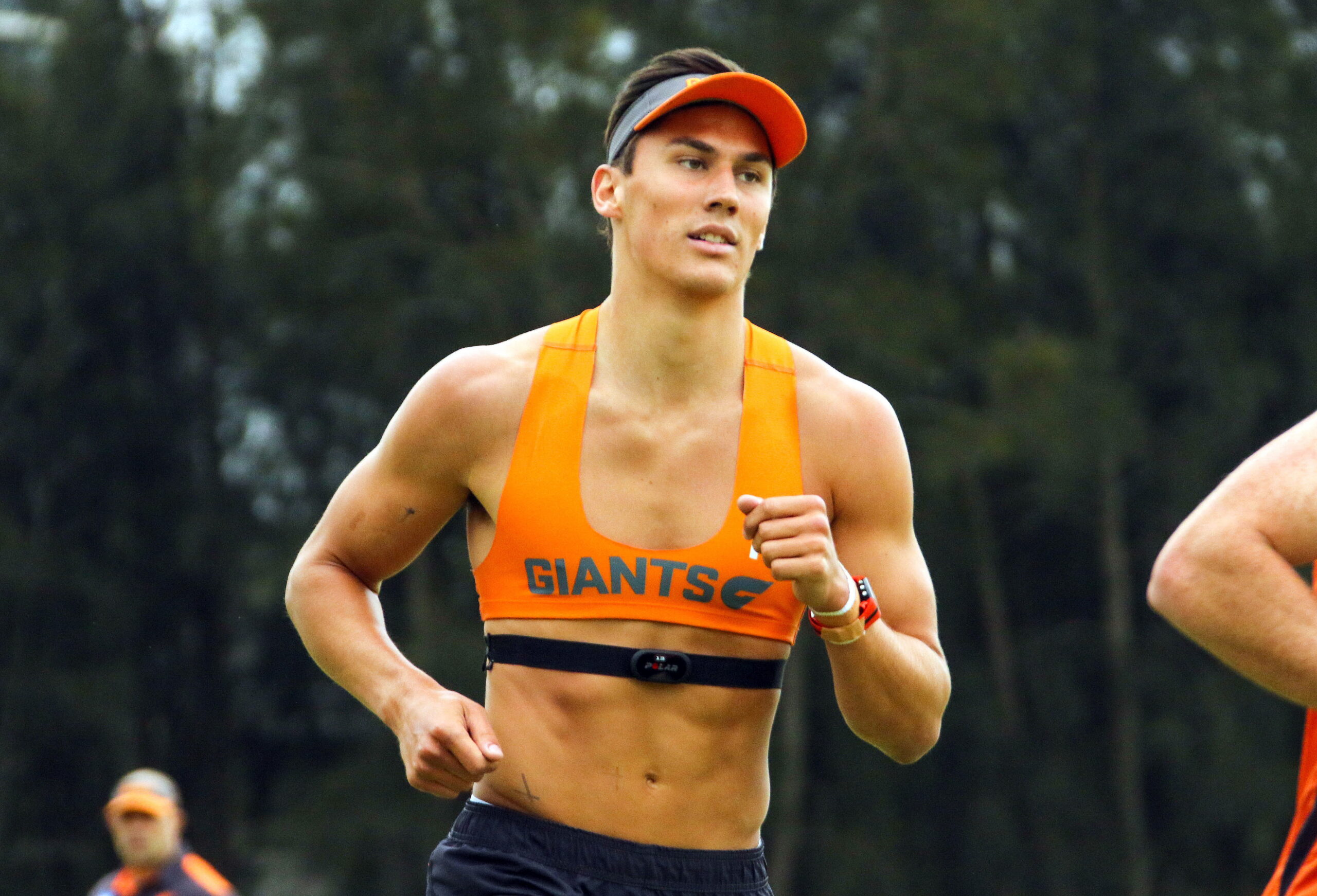 Isaac Cumming at GIANTS HQ in their first week back at the club for 2020