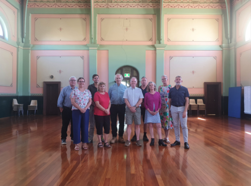 Members of the Broken Hill Trades Hall, Victorian Trades Hall, state and federal governments at Broken Hill Trades Hall