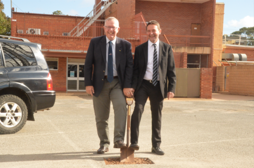 Parkes MP Mark Coulton and Broken Hill Mayor Tom Kennedy at theBroken Hill City Library Redevelopment Sod Turning Ceremony
